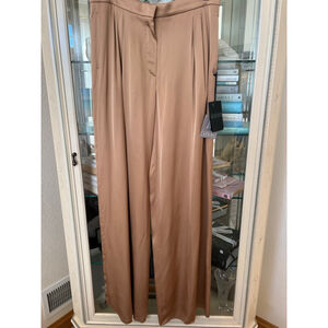 NWT Women's ROCHAS Gold Silk Trousers Size 8
